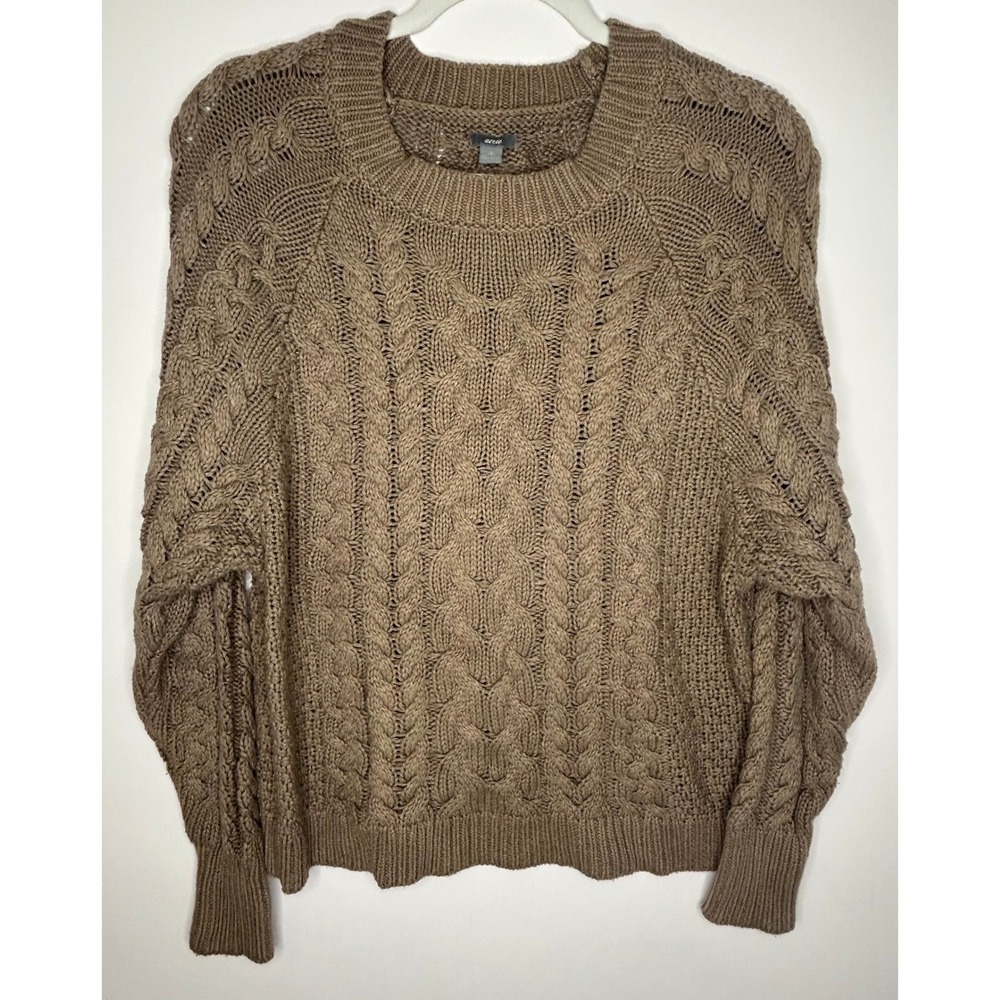 Aerie Cable Knit Sweater Women Small Brown Excellent Used Condition